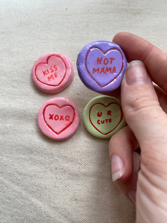 Love Heart Candy | Clay Magnets